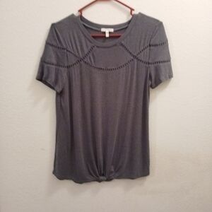 Maurices Top Women's Size XS Grey Gray Linen Blend
